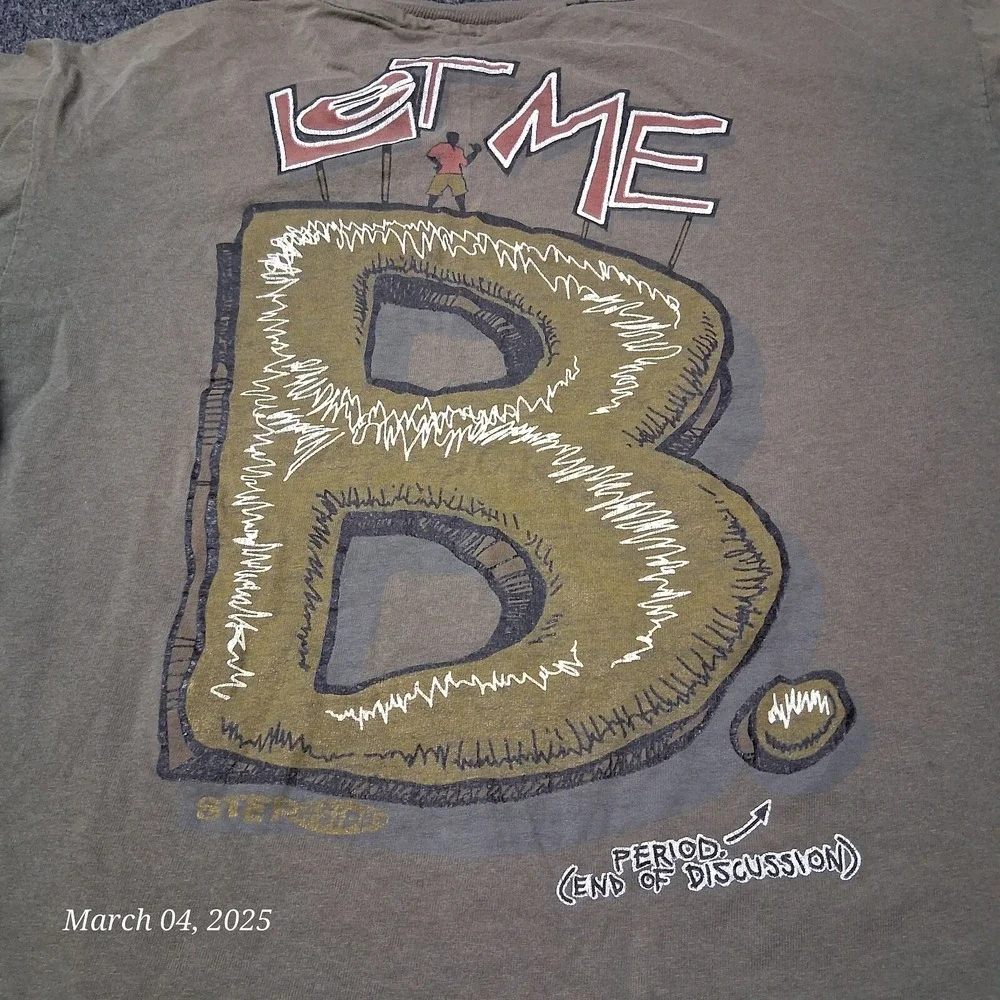 Vintage Step Aside Let Me B 90s T Shirt‎ Youth Teen XL Faded Brown Distressed